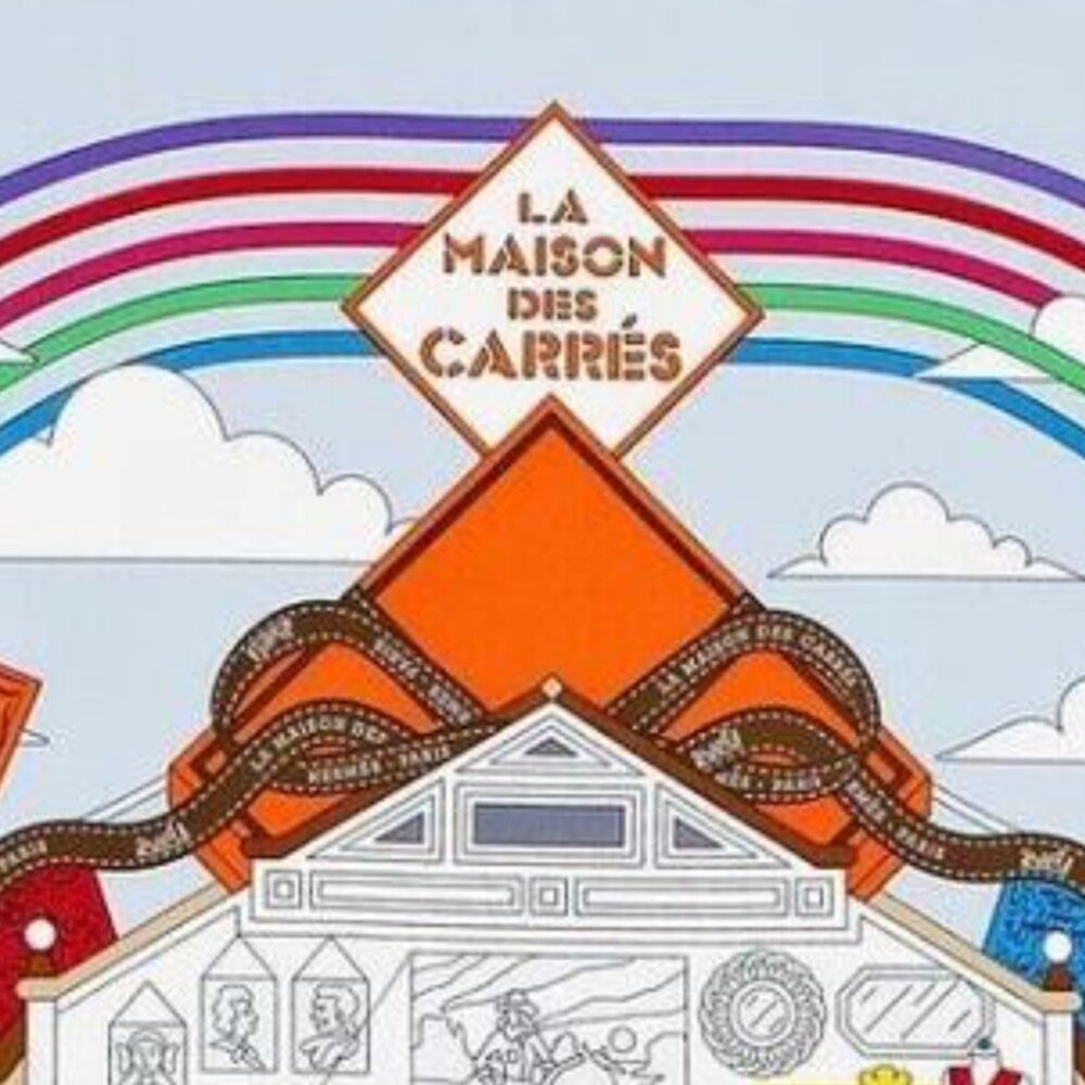 Hermès La Maison des Carrés Silk Scarf 90cm Pierre Marie Rare - Picture 3 of 12